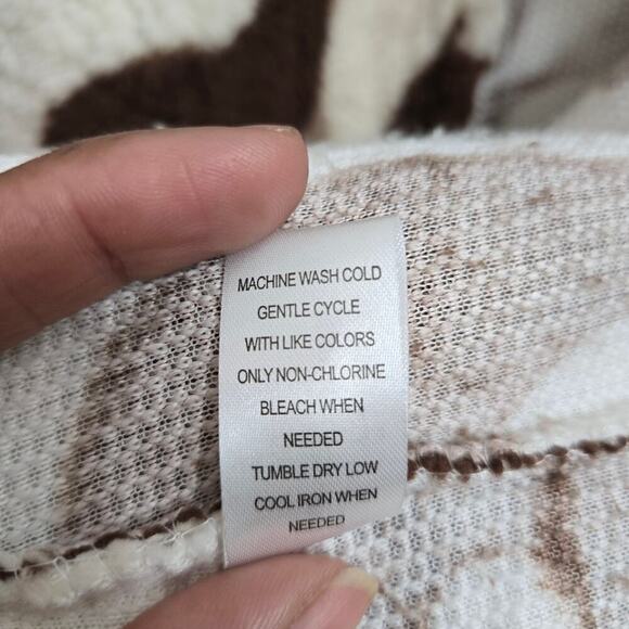 NWT PacSun Yin-Yang Sherpa Hoodie Jacket S Cozy Fleece Brown White Boho Hippie - Picture 8 of 10